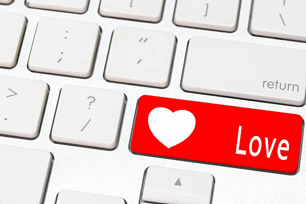 istock Red love and heart button on the keyboard , valentine concept 504882856