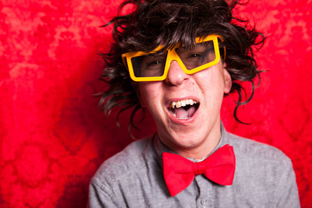 istock Crazy Nerdy Guy With Bow Tie and Wild Hair 504883320