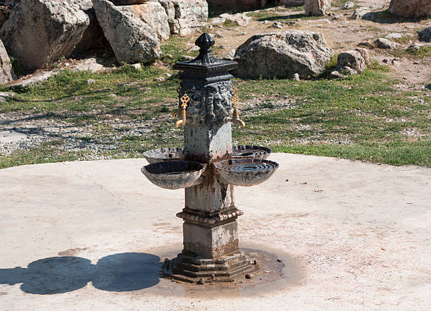 istock Beautiful Baroque carving marble jet water with cascade source photo 504884308