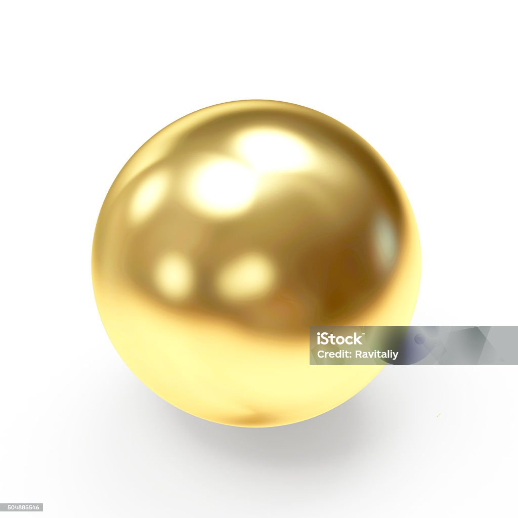 Golden shining sphere Golden shining sphere isolated on a white background Sphere Stock Photo