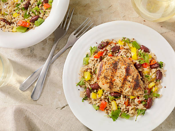 istock Grilled Chicken with Quinoa and Brown Rice Salad 504890992