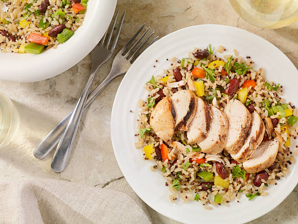 istock Marinated Grilled Chicken with Quinoa and Brown Rice Salad 504891514
