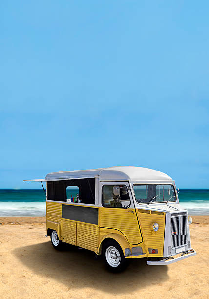 istock Food truck on the beach 504898542