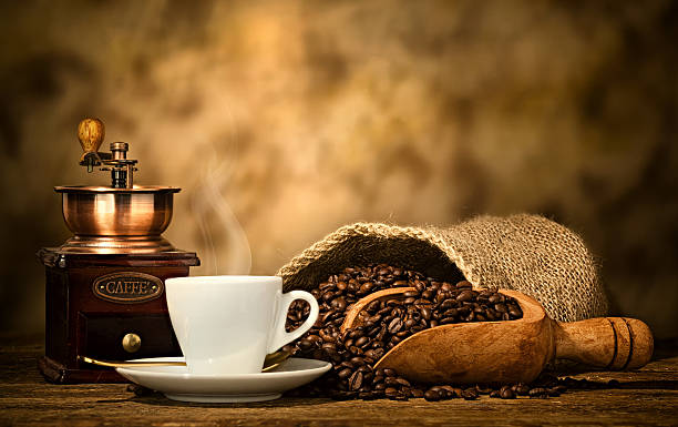 istock Espresso coffee with old coffee grinder 504899334
