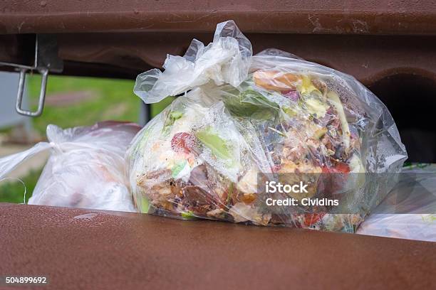 Open Dumpster Full Of Trash Stock Photo - Download Image Now - Food, Garbage, Bag