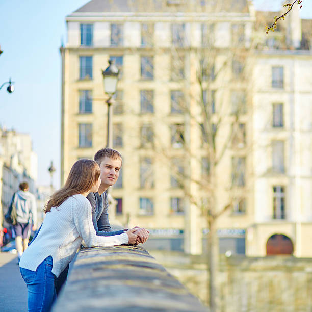 istock Romantic dating loving couple in Paris 504900006