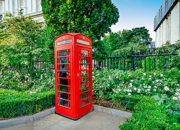 Red telephone box in London, UK