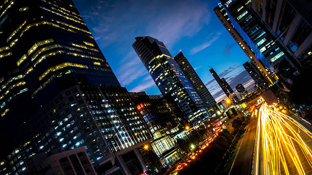 istock Trails of Twilight in Big city 504901829
