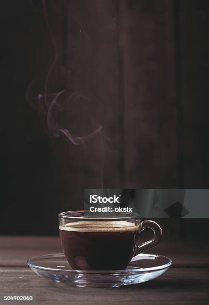 Cup Of Coffee With Fume Stock Photo - Download Image Now - Coffee - Drink, Glass - Material, Cup