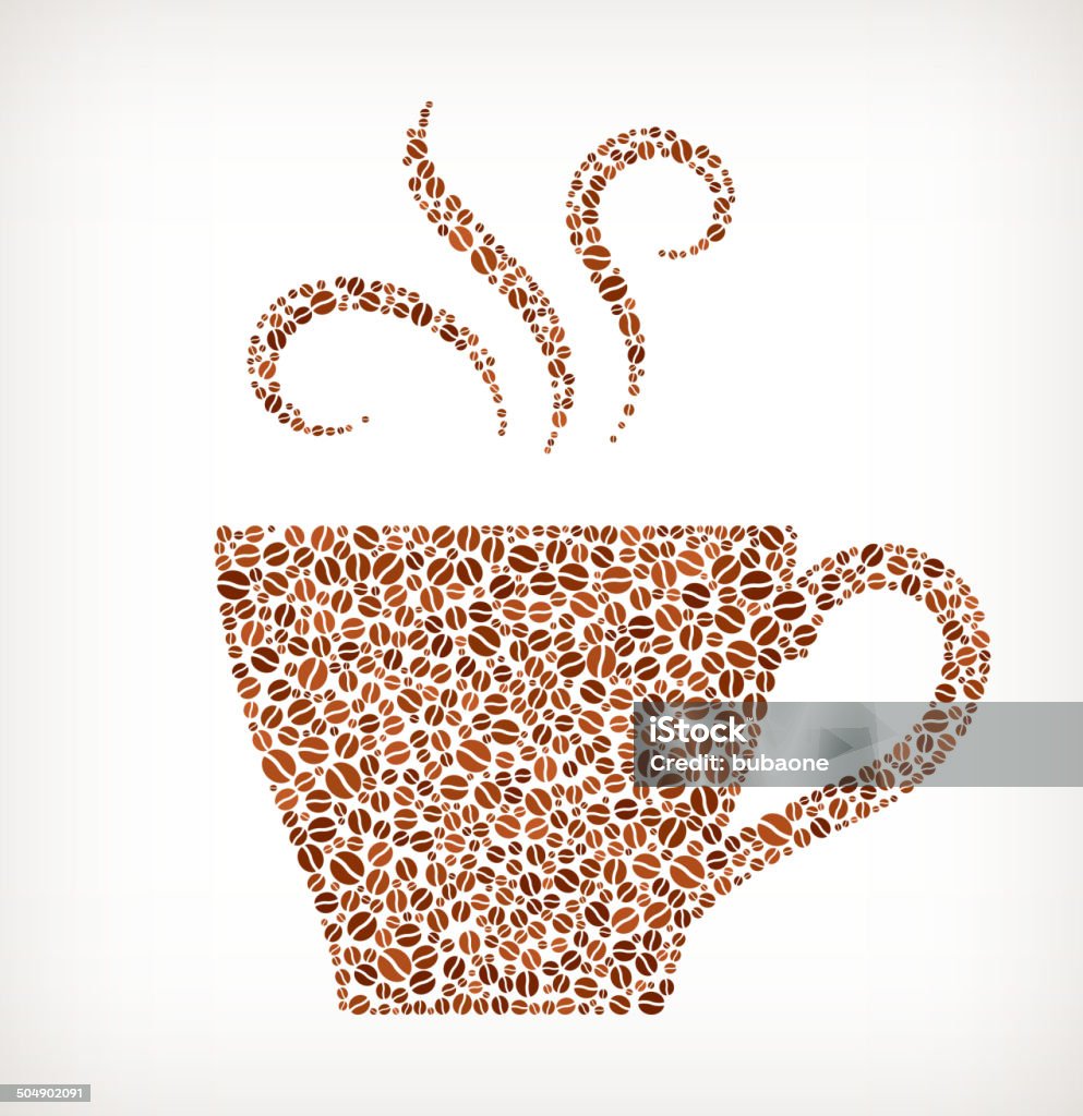 Tasse heißen Kaffee Bohne Muster lizenzfreie Bilder - Lizenzfrei Braun Vektorgrafik