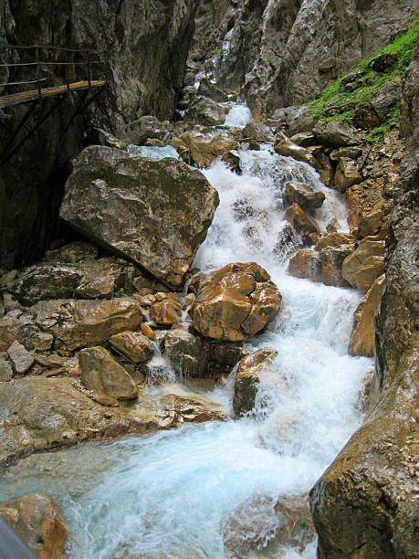 Rocky River Partnach Gorge in Bavaria, Germany partnach gorge stock pictures, royalty-free photos & images