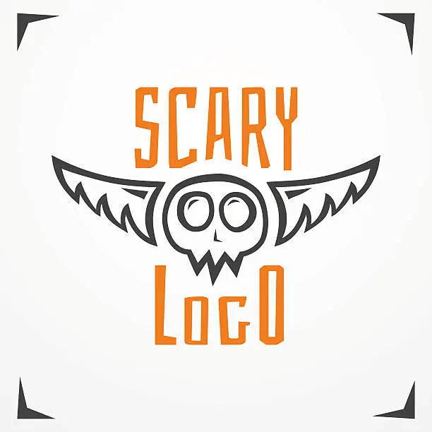 Vector illustration of Skull scary logo