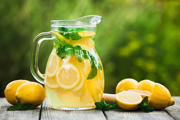 Lemonade in the jug stock photo