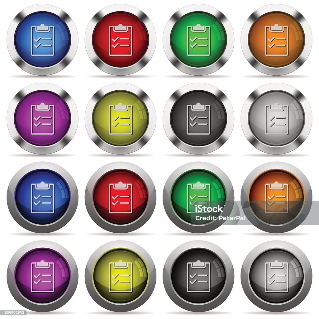 Checlist Button Checklist Button Set Stock Illustration - Download Image Now - Blue ...