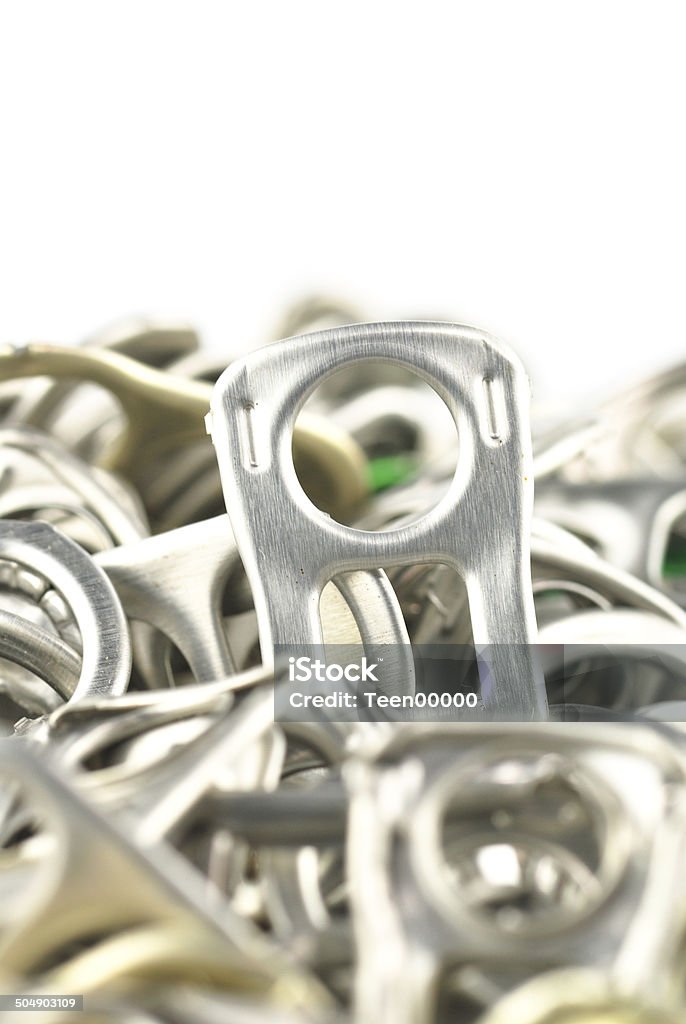 Old aluminum ring pulls Alcohol - Drink Stock Photo