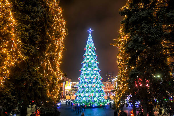 istock New Year Tree and decorated trees at the Christmas fair 504903836