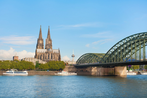 Cityscape of Cologne over the Rhein river