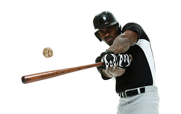 бейсболист играя мячом - baseball player baseball batting sport стоковые фото и изображения