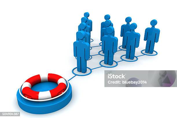 Business Network And Life Buoy Stock Photo - Download Image Now - Adult, Buoy, Business