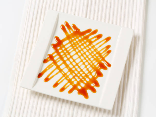 Caramel drizzle sauce decoration