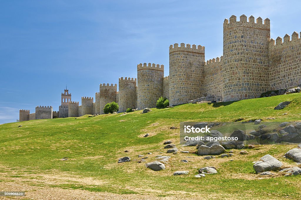 Wall of Avila Ancient wall of Avila, Spain Ávila‎ - Spain Stock Photo