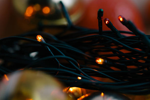 istock Christmas lamp garland close up 504907350