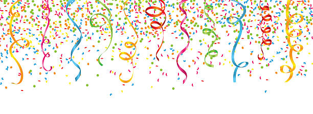 streamers confetti i - streamer stock illustrations