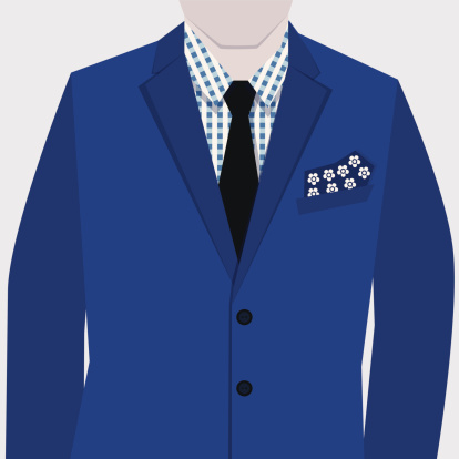 Male fashionable blue suit-flat design
