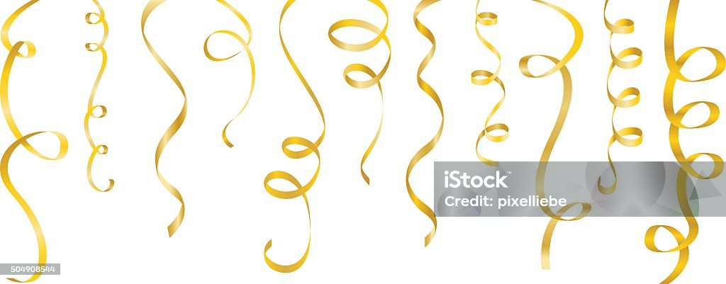 streamers gold set streamers gold vector set Ribbon - Sewing Item stock vector