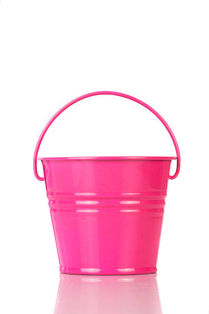 istock Pink metal bucket 504908920