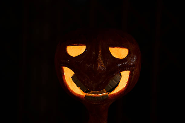 Halloween lamp. Halloween lamp in the dark. katt halloween stock pictures, royalty-free photos & images
