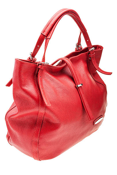istock Red womens bag isolated on white background. 504910248