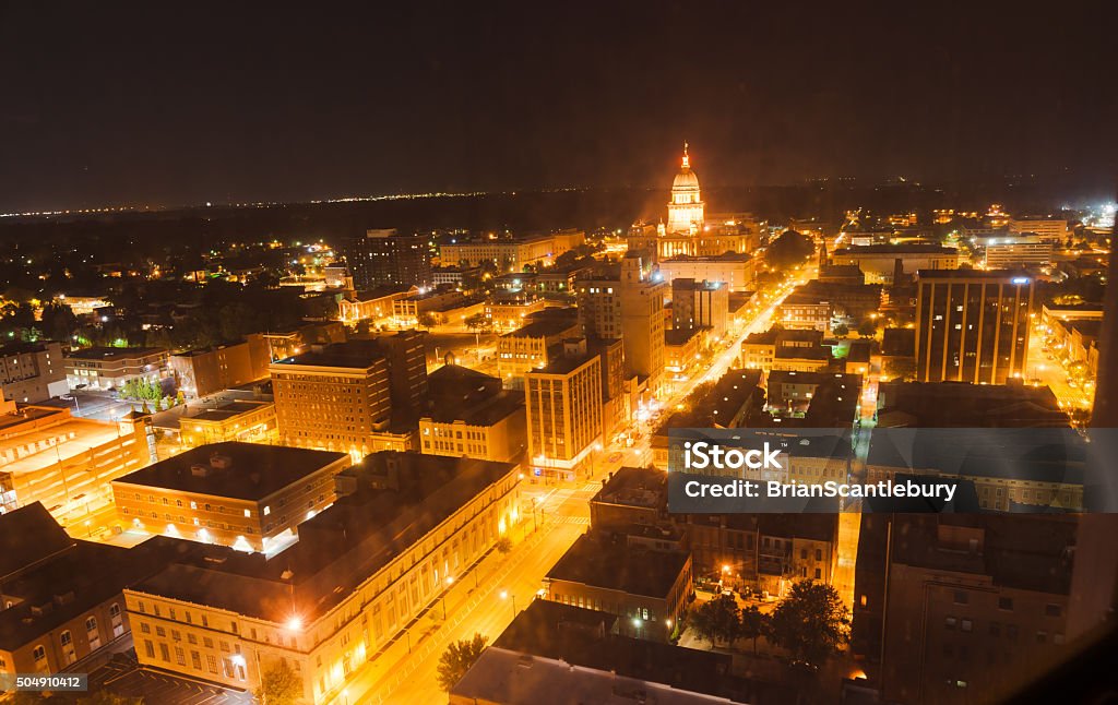 Night light looking to State Capital Building,Springfield Illino Night light looking to State Capital Building,Springfield Illinois USA Springfield - Missouri Stock Photo