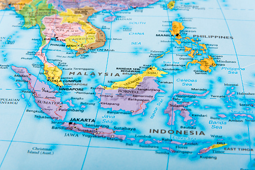Map of Malaysia, indonesia and Philippines. 