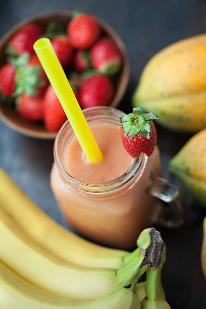 istock Papaya Strawberry Banana Smoothie 504912150