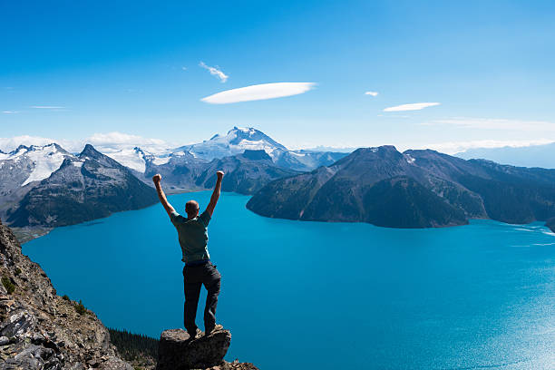 istock Celebrating a personal victory in stunning nature 504912790