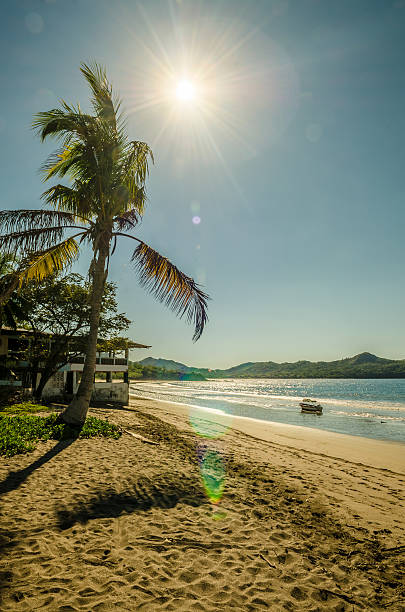 luminoso sole su playa mina, costa rica - penisola di nicoya foto e immagini stock