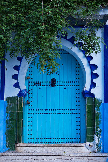 istock Rustic door in Chefchaouen, Morocoo 504917404