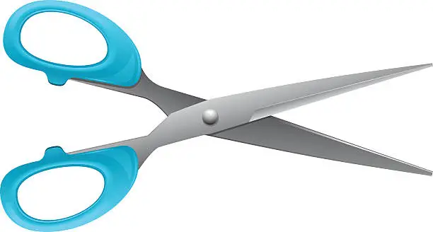 Vector illustration of Blue Scissors
