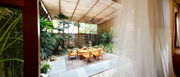 istock Natural cozy and comfortable restaurant, outdoor environment 504918664