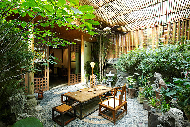 istock Natural cozy and comfortable restaurant, outdoor environment 504918718