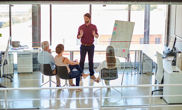istock Business meeting with whiteboard 504919880