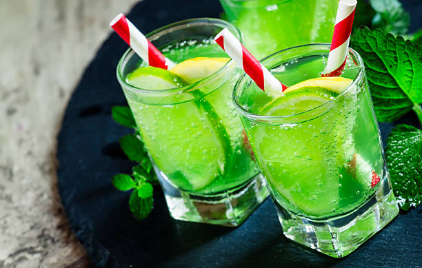 istock Green soft drink with lemon and lime 504921310