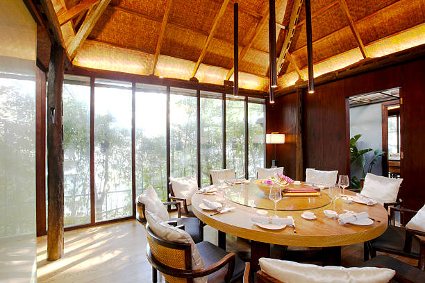 istock Natural cozy and comfortable restaurant interiors 504922148