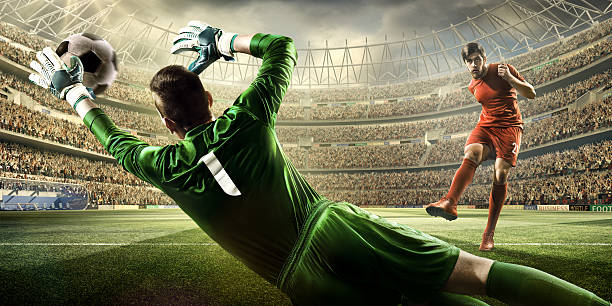 istock Soccer game moment with goalkeeper 504922336