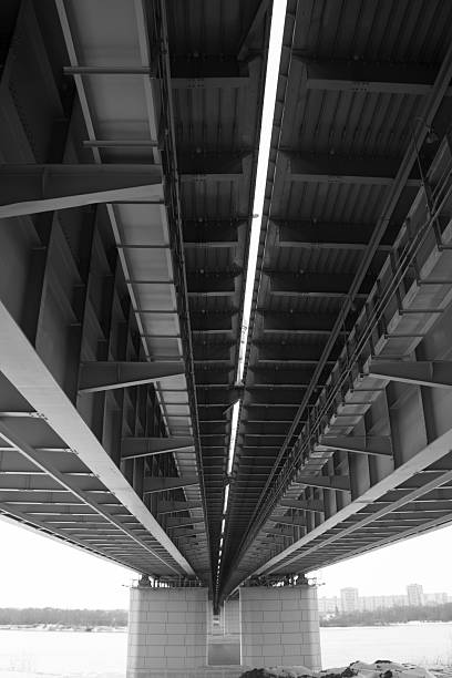 istock portrait view of a long bridge over blue sky and 504924182