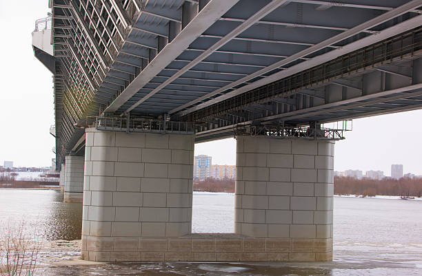 istock portrait view of a long bridge over blue sky and 504924250
