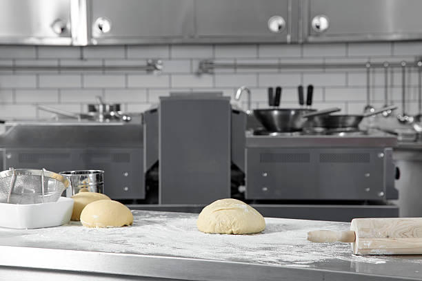 istock Pieces of dough on the kitchen counter 504924920