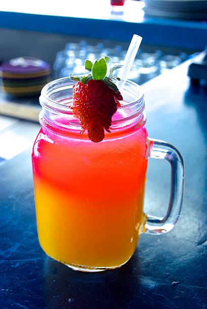 istock Cocktail with strawberry fruit, cold drink. 504929974