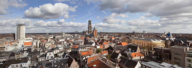 utrecht city panorama (the netherlands) - utrecht stockfoto's en -beelden
